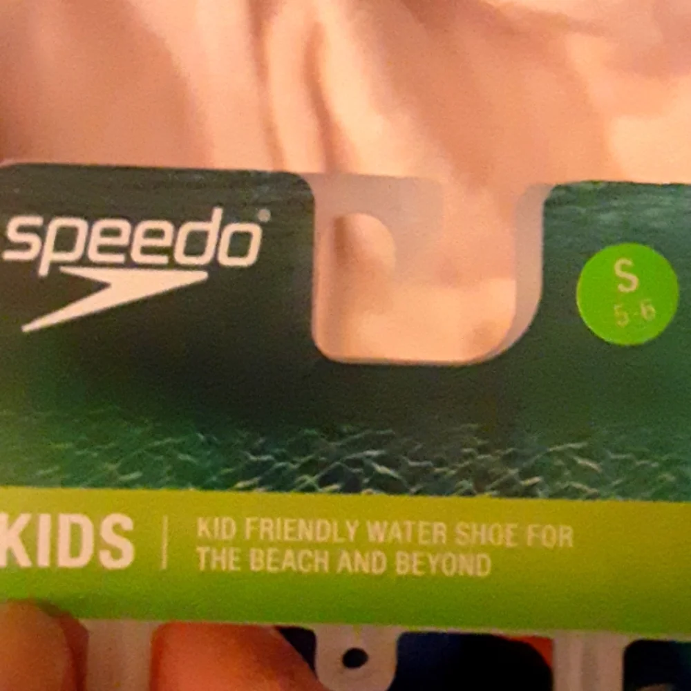 Speedo blue orange mesh water shoe kids quick dry great grip durable S 5-6 NEW…